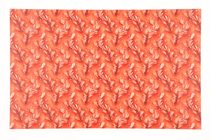 PatternPly® Full Coverage Feathers and Bling Orange