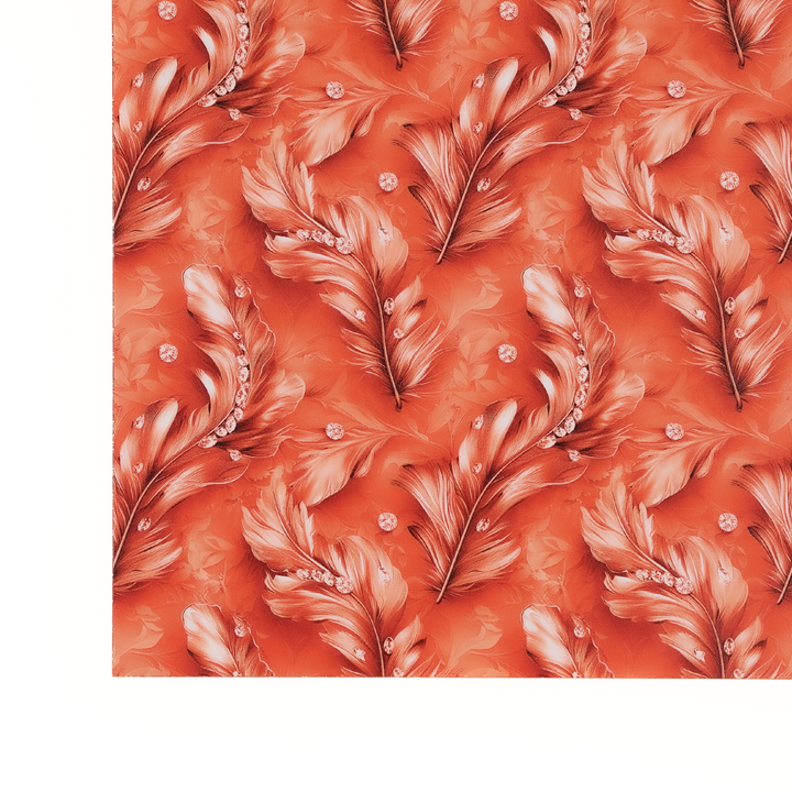 PatternPly® Full Coverage Feathers and Bling Orange