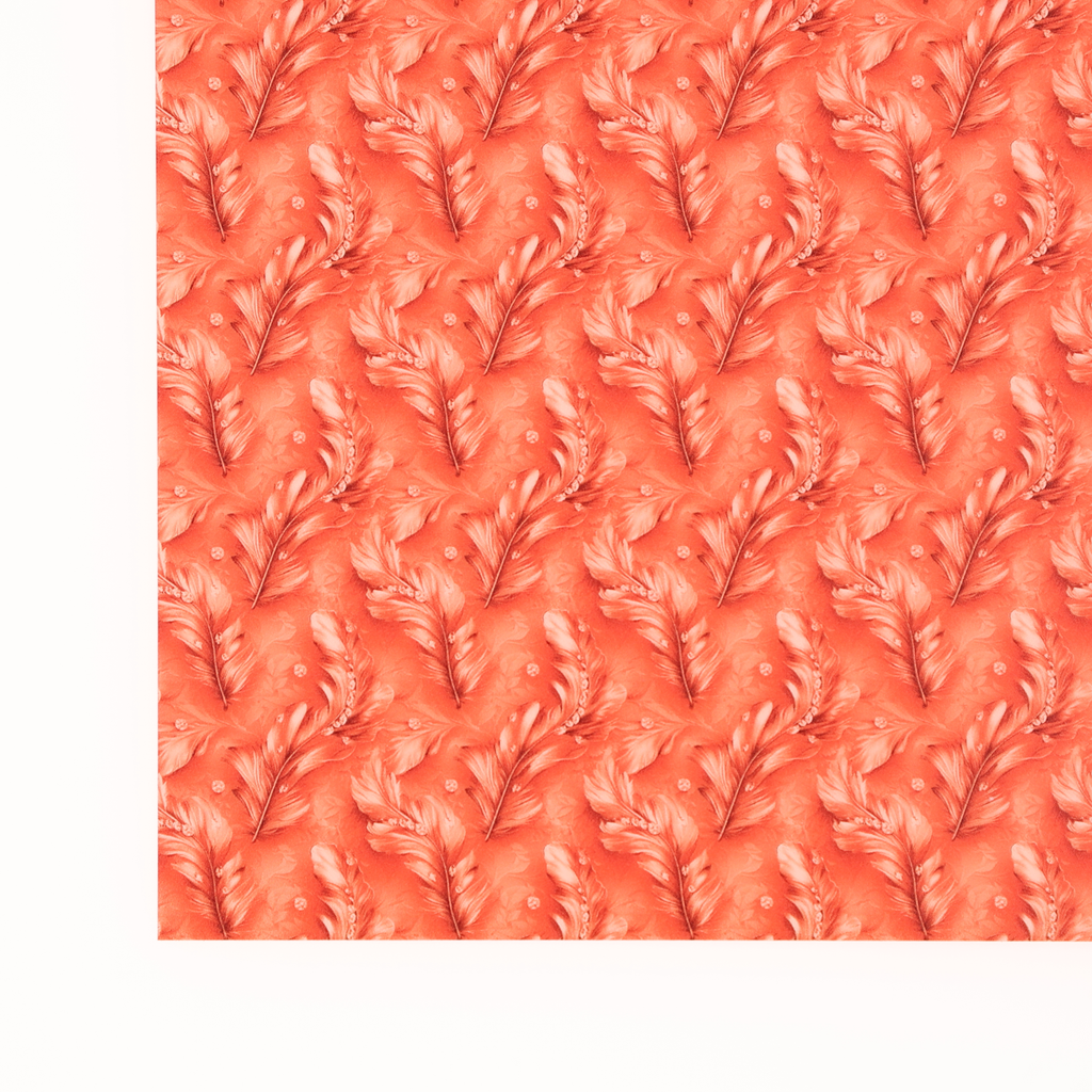 PatternPly® Full Coverage Feathers and Bling Orange Mini sheet showing the pattern