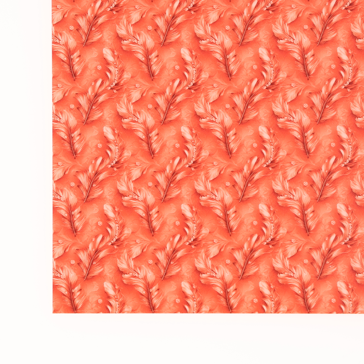 PatternPly® Full Coverage Feathers and Bling Orange Mini sheet showing the pattern
