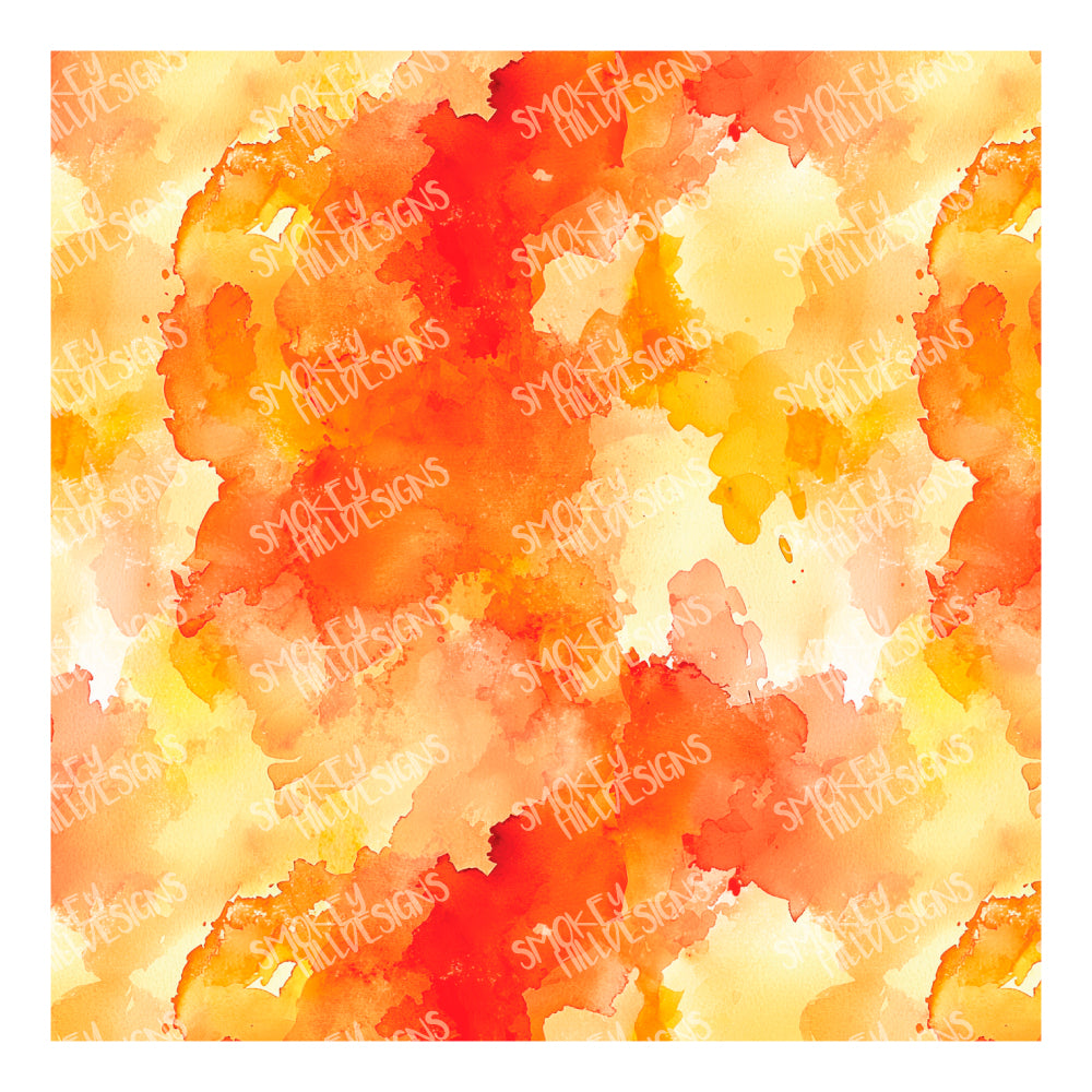 PatternPly® Transparent Orange Watercolor sheet showing the pattern