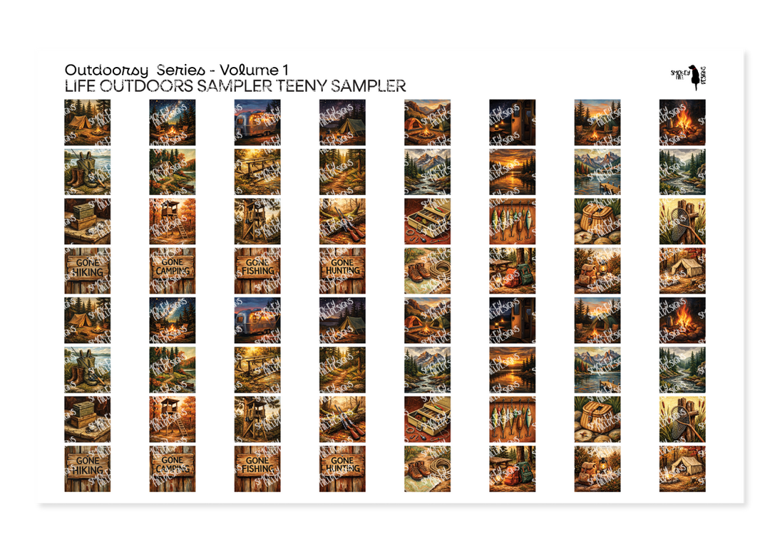 PatternPly® Full Coverage Outdoorsy Series Volume 1 Life Outdoors Teeny Sampler Teeny Sampler