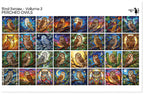PatternPly® Full Coverage Birds Series Volume 2 Perched Owls Sampler: sampler sheet of small art scene designs