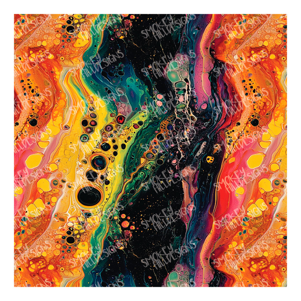 PatternPly® Full Coverage Paint Pour Bubbles sheet showing the pattern