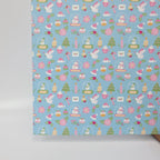 PatternPly® Full Coverage Pastel Christmas on Blue sheet showing the pattern