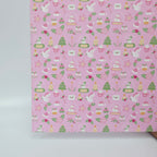 PatternPly® Full Coverage Pastel Christmas on Pink sheet showing the pattern