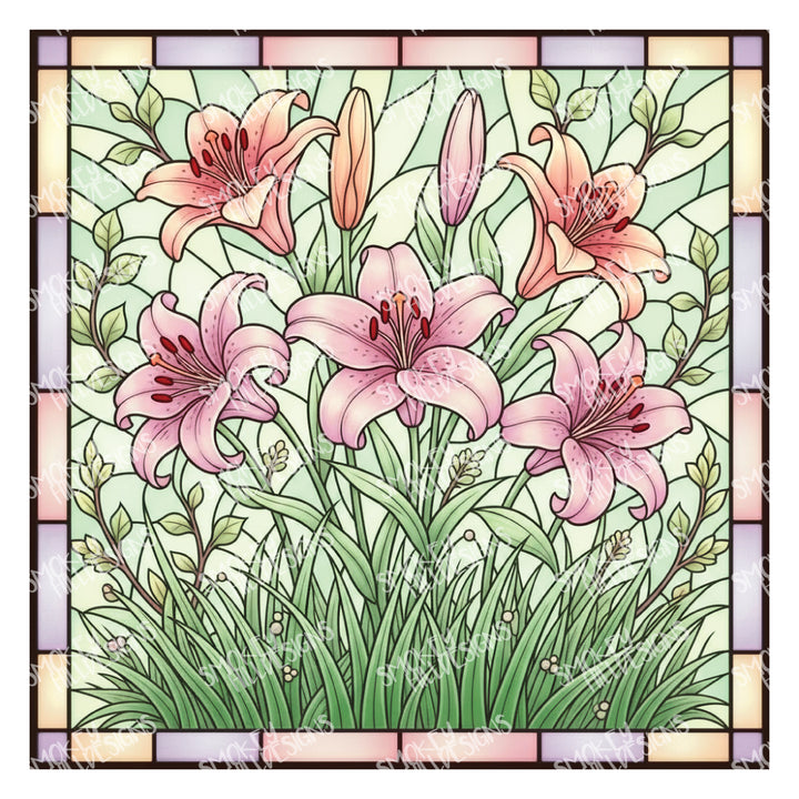 PatternPly® Transparent Pastel Easter Lilies
