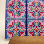 PatternPly® Full Coverage Pastel Floral Stained Glass LARGE sheet showing the pattern