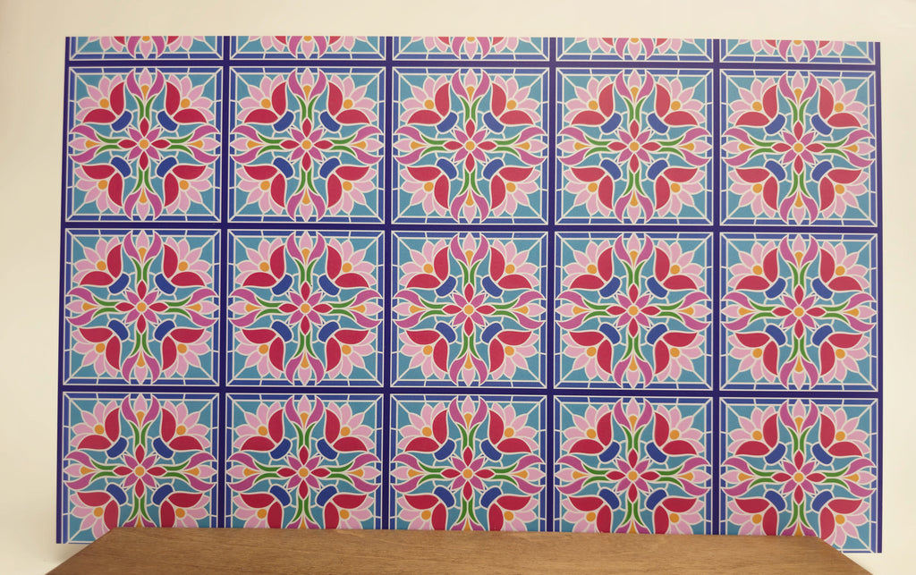 PatternPly® Full Coverage Pastel Floral Stained Glass LARGE product photo 3