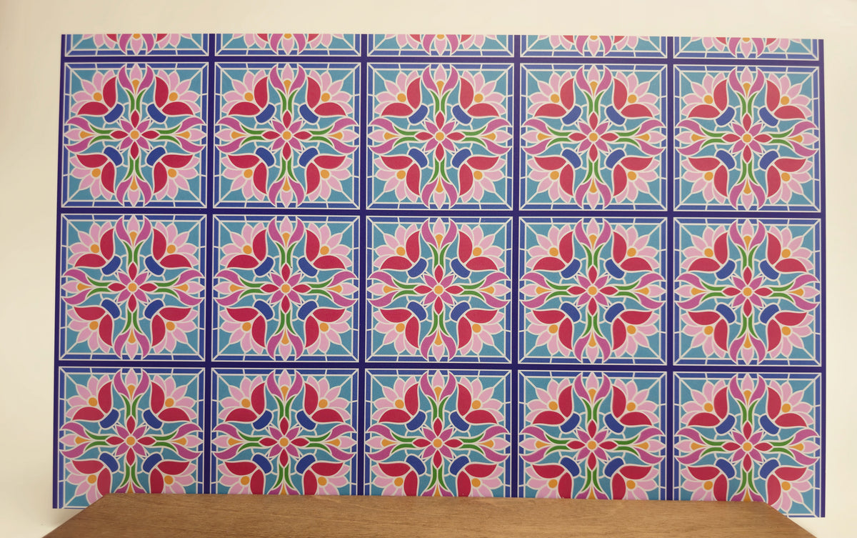 PatternPly® Full Coverage Pastel Floral Stained Glass LARGE product photo 3