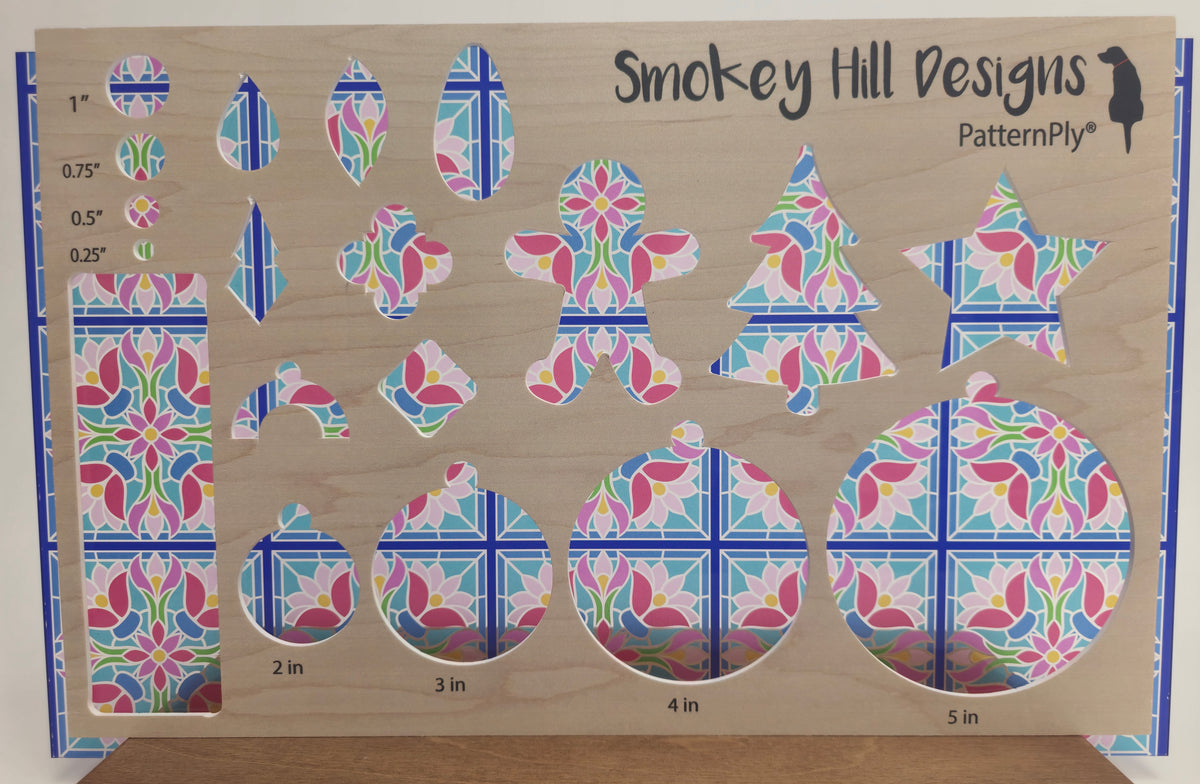 PatternPly® Transparent Pastel Floral Stained Glass LARGE product photo 3