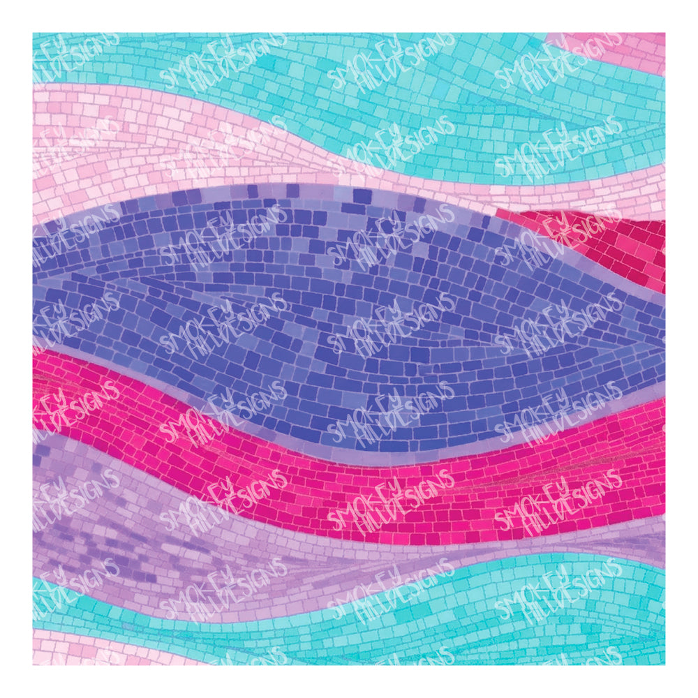 PatternPly® Full Coverage Pastel Mosaic Waves sheet showing the pattern
