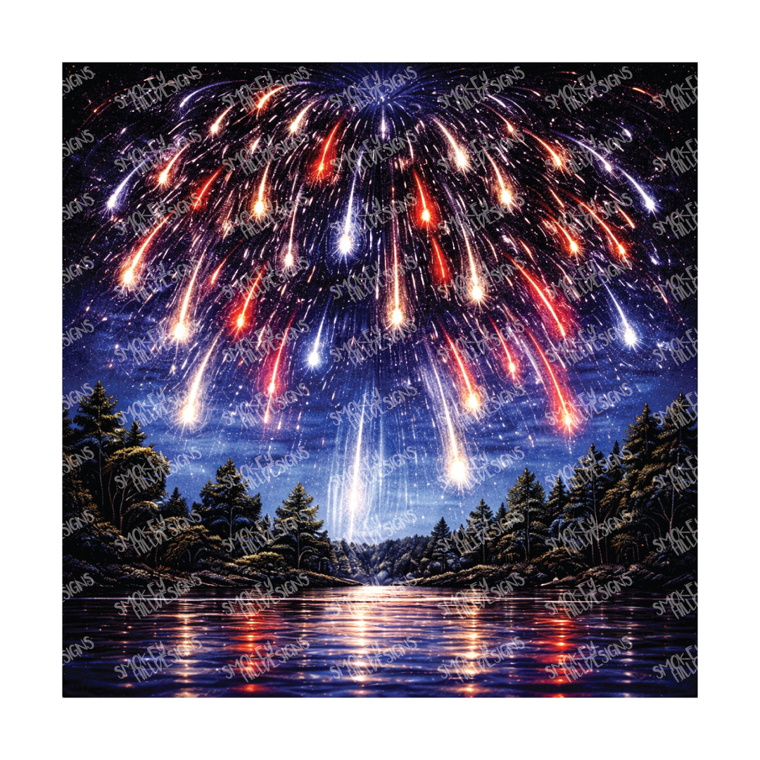 PatternPly® Transparent Patriotic Series Fireworks Volume 18 art scene artwork