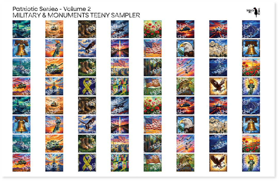 PatternPly® Full Coverage Patriotic Volume 2 Military & Mounuments Teeny Sampler Teeny Sampler