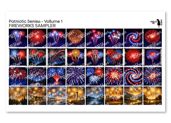 PatternPly® Transparent Patriotic Volume 1 Fireworks Sampler