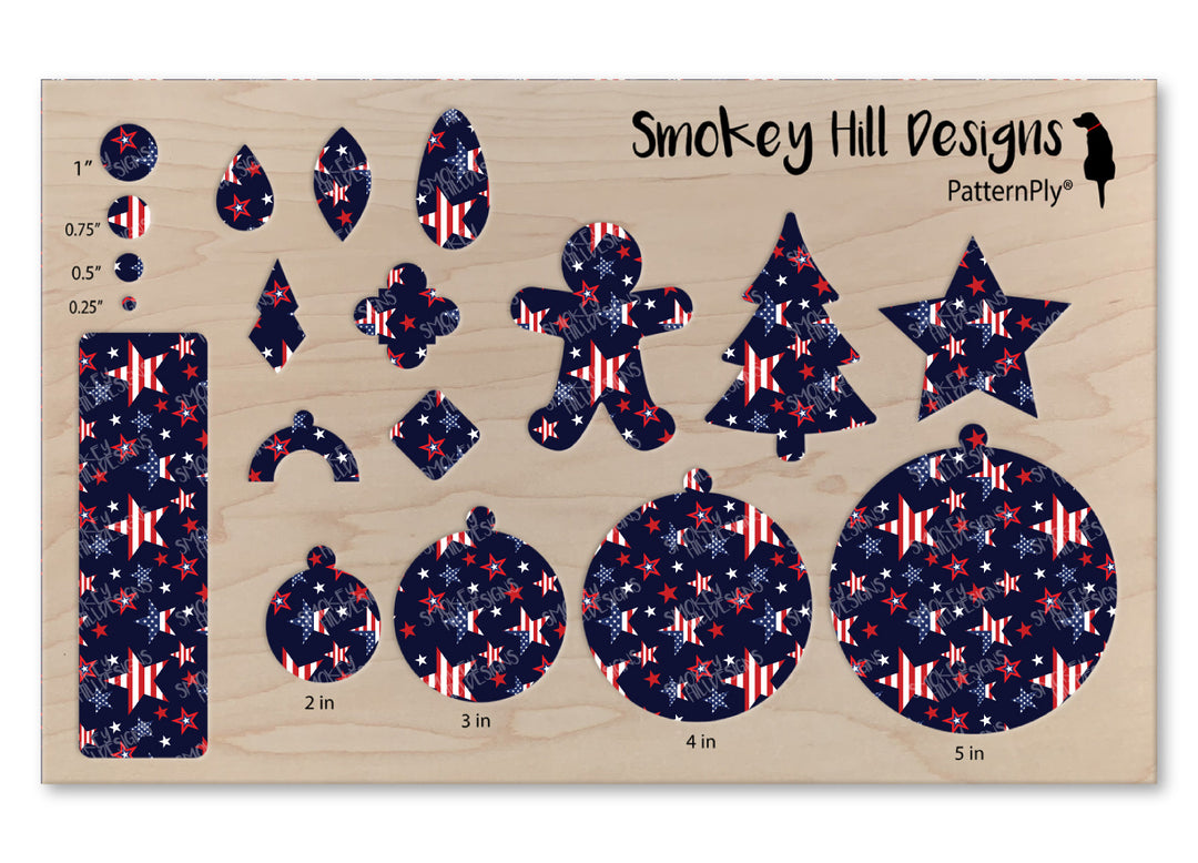 PatternPly® Full Coverage Patriotic Stars VERTICAL