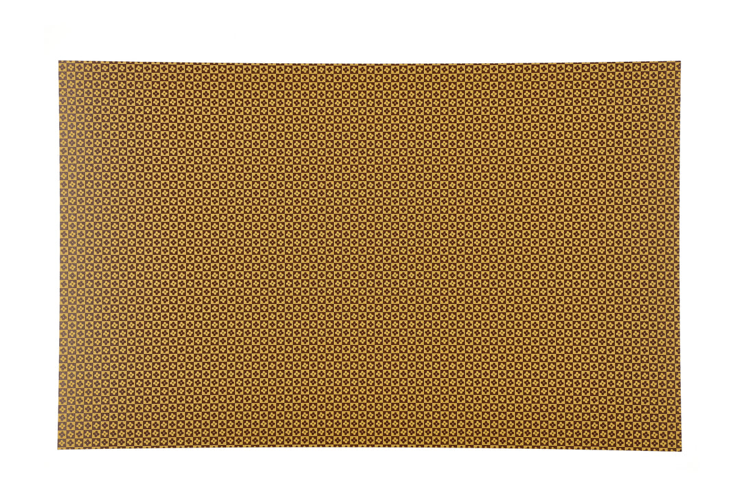 PatternPly® EcoBrown Yellow Floral Checkerboard