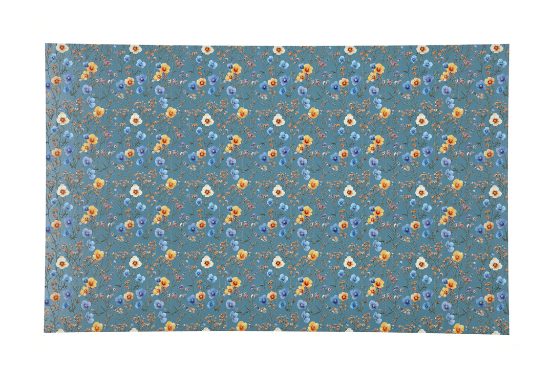 PatternPly® EcoSlateBlue Blue and Yellow Wildflowers