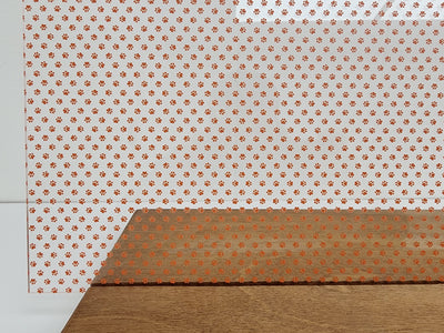 PatternPly® Scattered Micro School Pawprints ORANGE