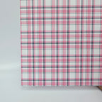 PatternPly® Full Coverage Pink and Green Plaid sheet showing the pattern