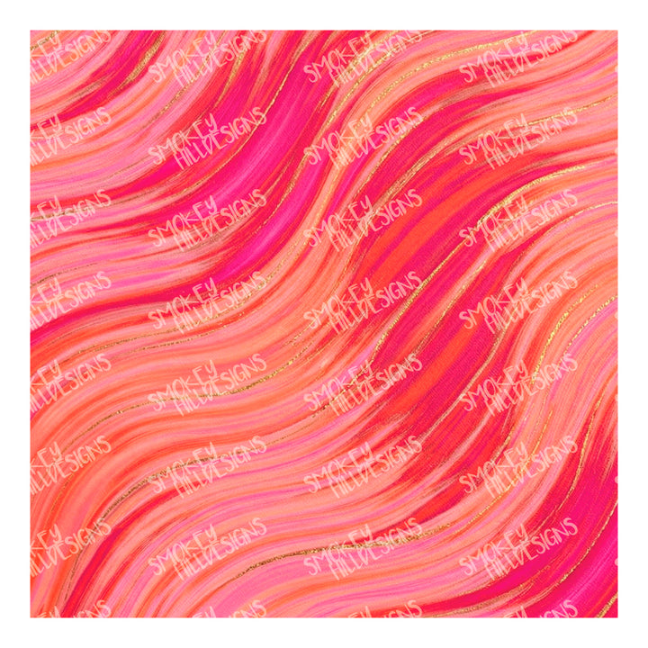 PatternPly® Full Coverage Pink and Orange Color Waves