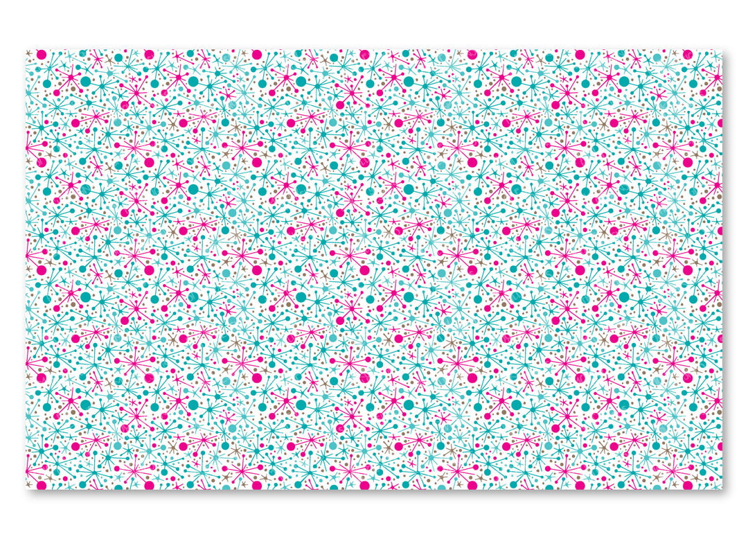 PatternPly® Scattered Pink and Teal Atomic Jacks