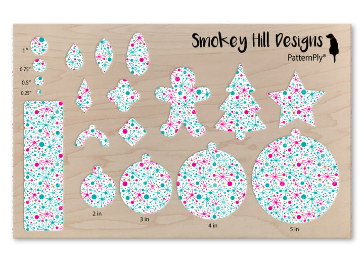 PatternPly® Scattered Pink and Teal Atomic Jacks