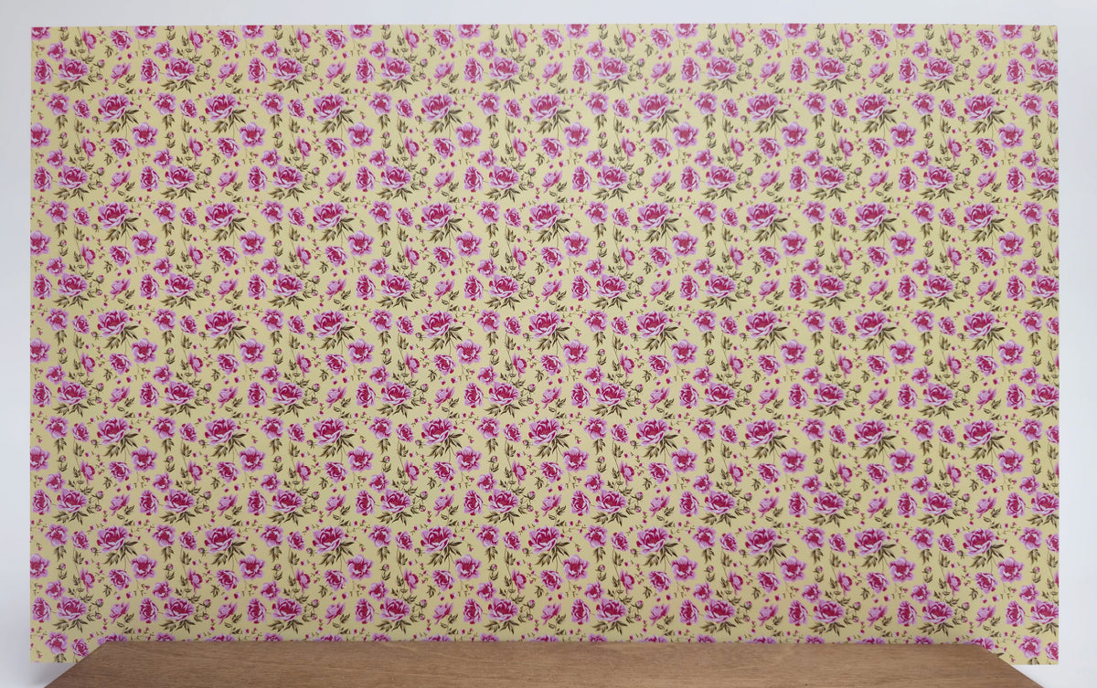 PatternPly® Full Coverage Pink Peonies Yellow Background product photo 3