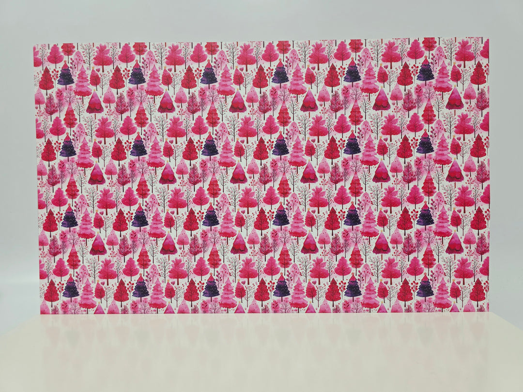 PatternPly® Full Coverage Pink Watercolor Christmas Trees