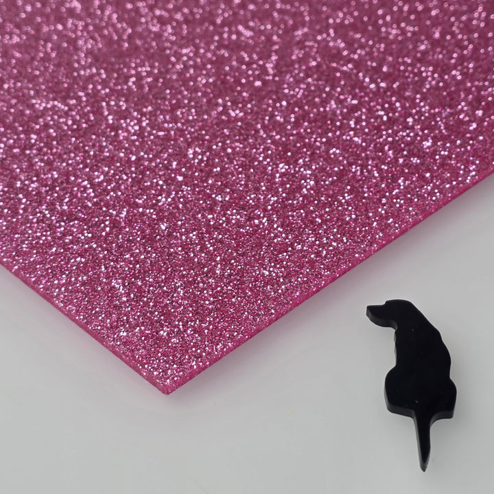 1/8" Pink Glitter Acrylic Sheet