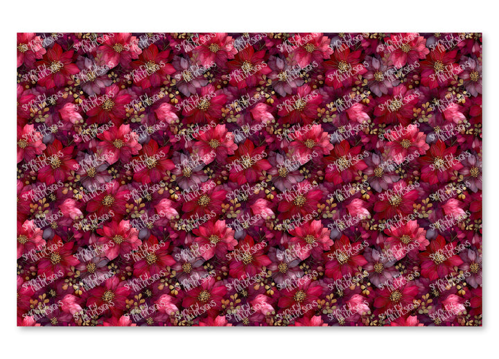 PatternPly® Transparent Plum Poinsettias