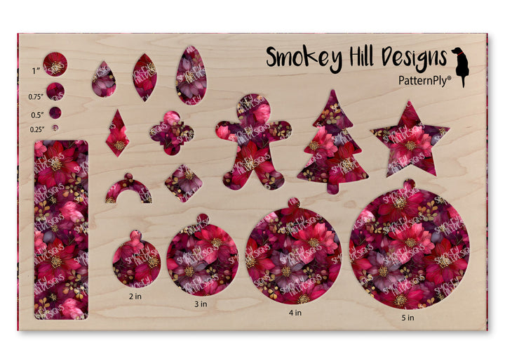 PatternPly® Full Coverage Plum Poinsettias