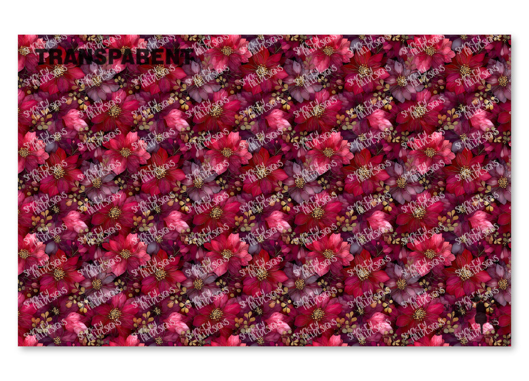 PatternPly® Transparent Plum Poinsettias