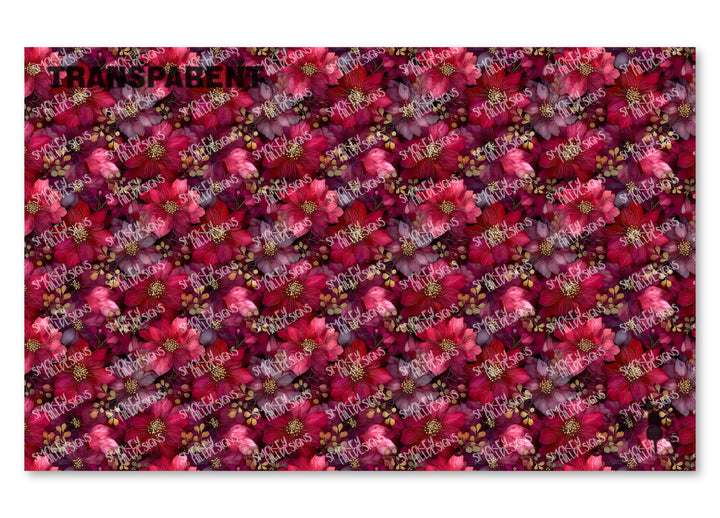PatternPly® Transparent Plum Poinsettias