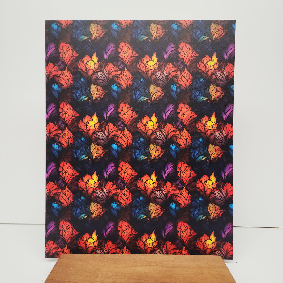 PatternPly® 19x24" Fall Plumes XL Scale sheet showing the pattern