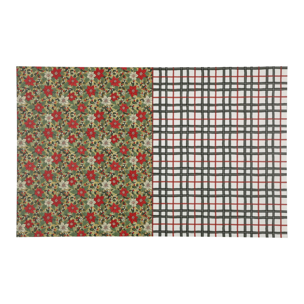 PatternPly® Full Coverage Poinsettia Plaid Duo sheet showing the pattern