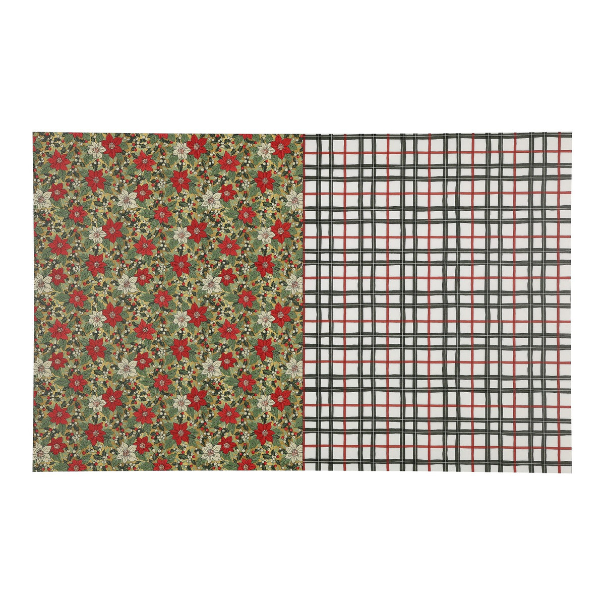 PatternPly® Full Coverage Poinsettia Plaid Duo sheet showing the pattern