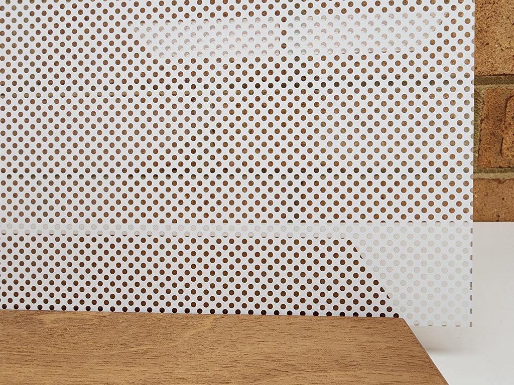 PatternPly® Scattered Polka Dots WHITE sheet showing the pattern