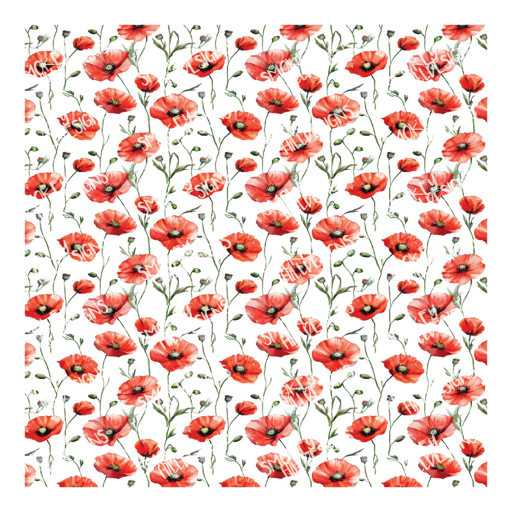 PatternPly® Scattered Poppies