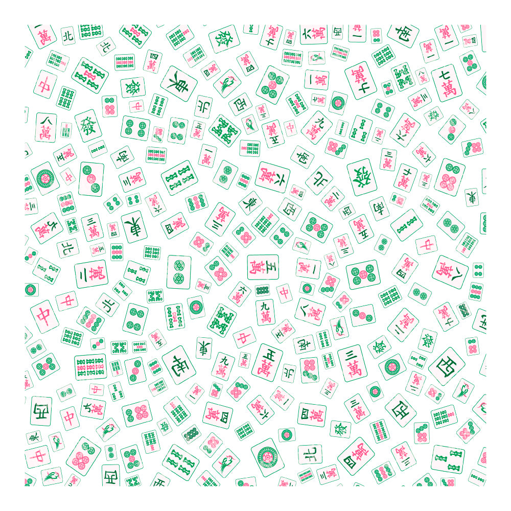PatternPly® Scattered Preppy Pink And Green Mahjong