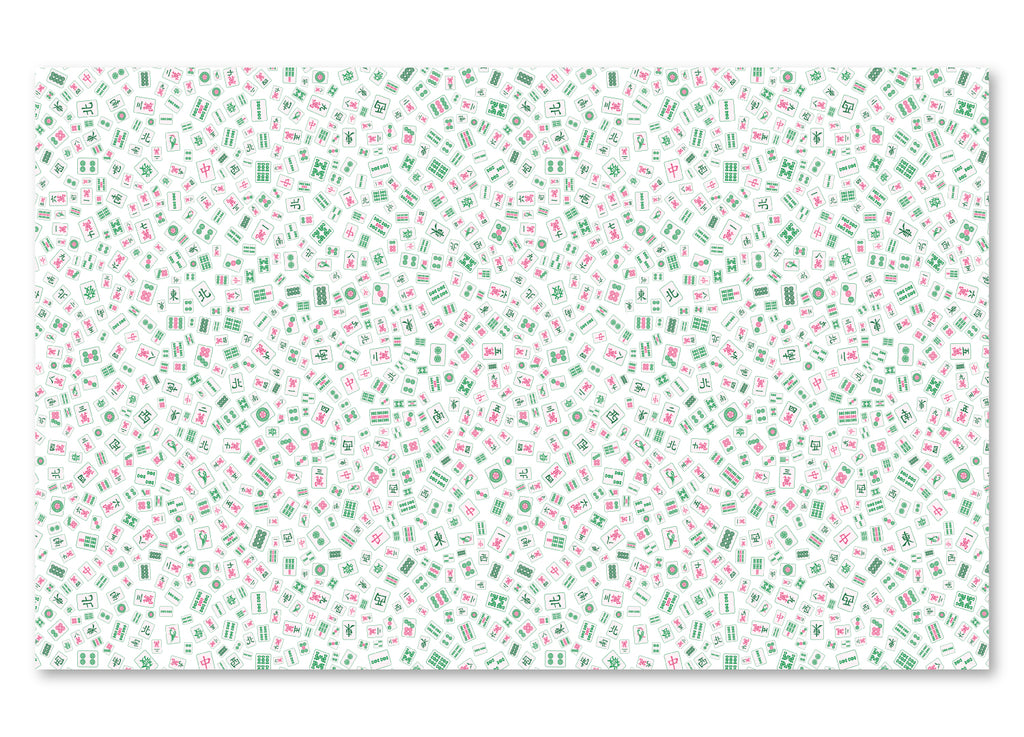 PatternPly® Scattered Preppy Pink And Green Mahjong
