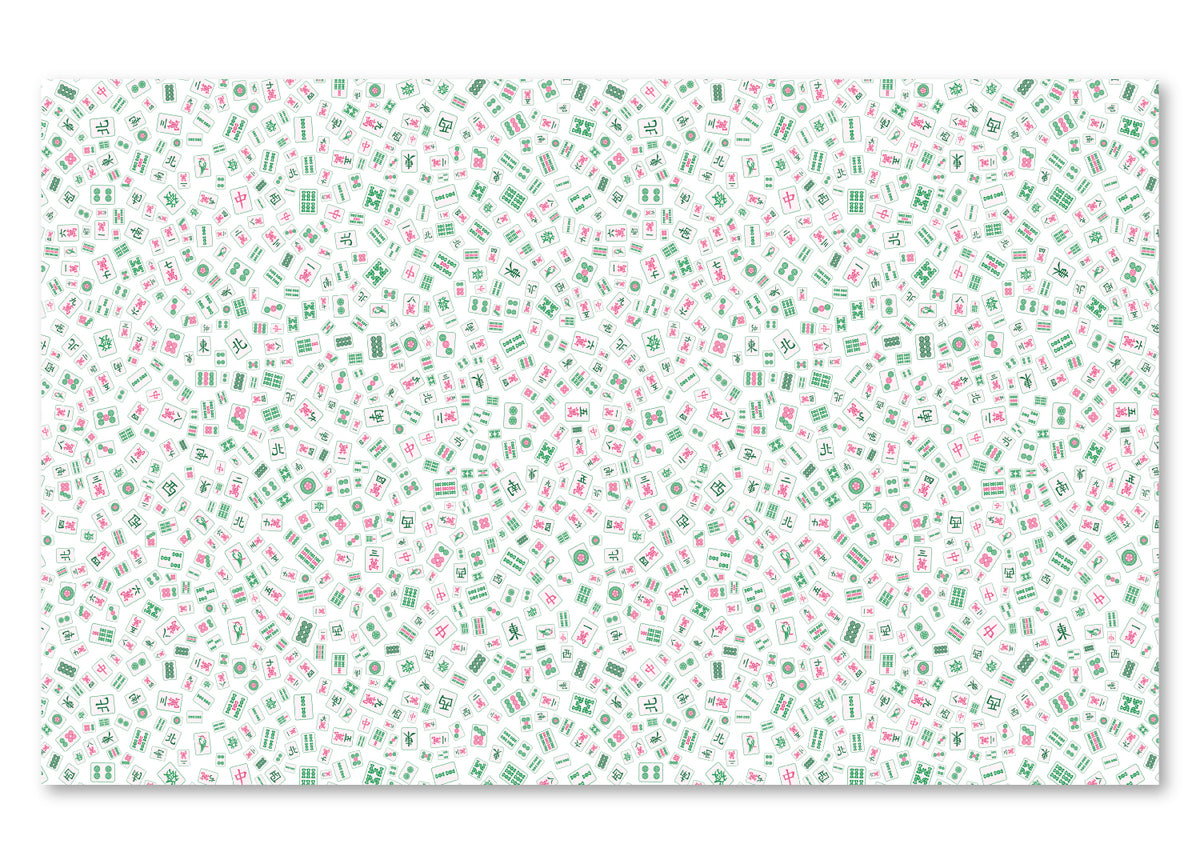 PatternPly® Scattered Preppy Pink And Green Mahjong