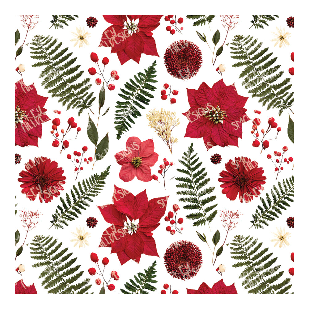PatternPly® Scattered Pressed Poinsettia