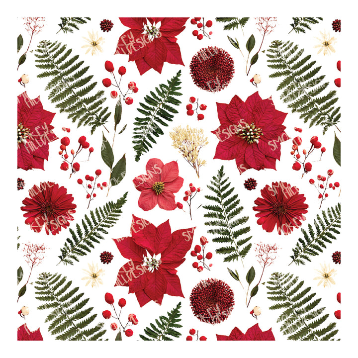 PatternPly® Scattered Pressed Poinsettia