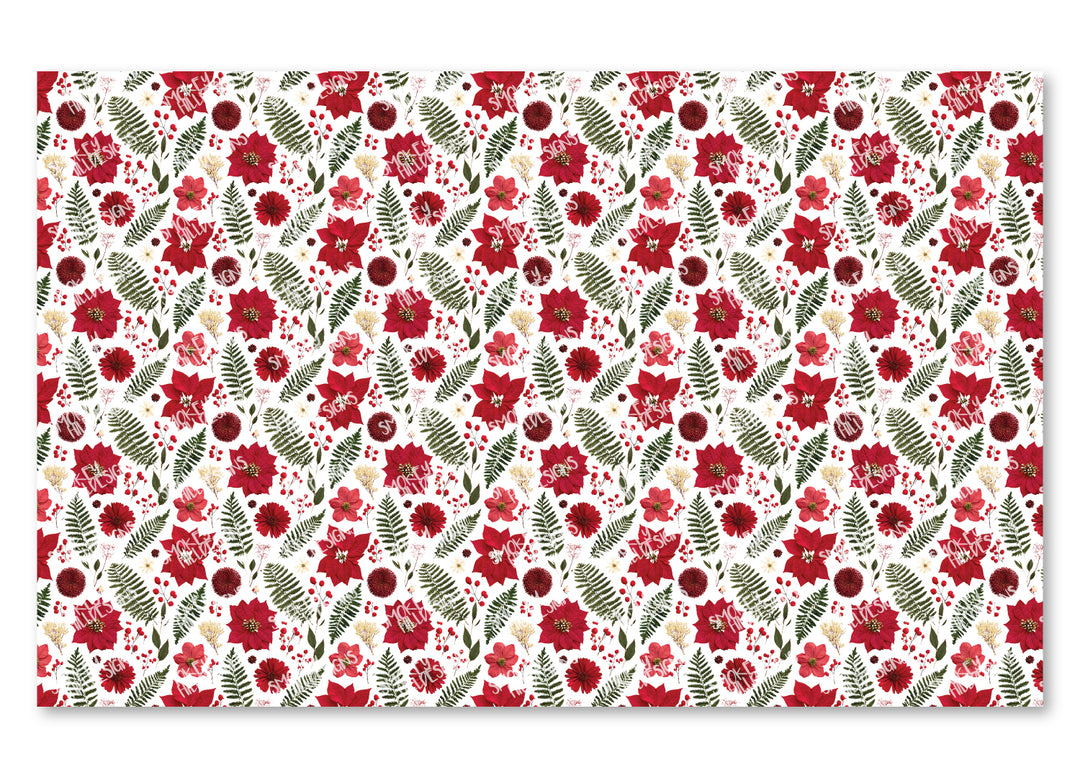 PatternPly® Scattered Pressed Poinsettia