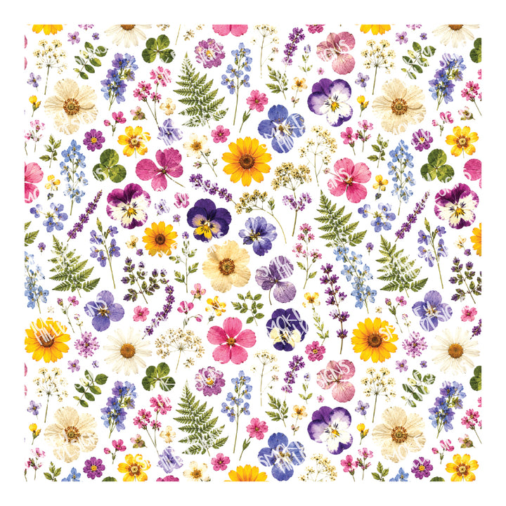 PatternPly® Scattered Colorful Pressed Flowers