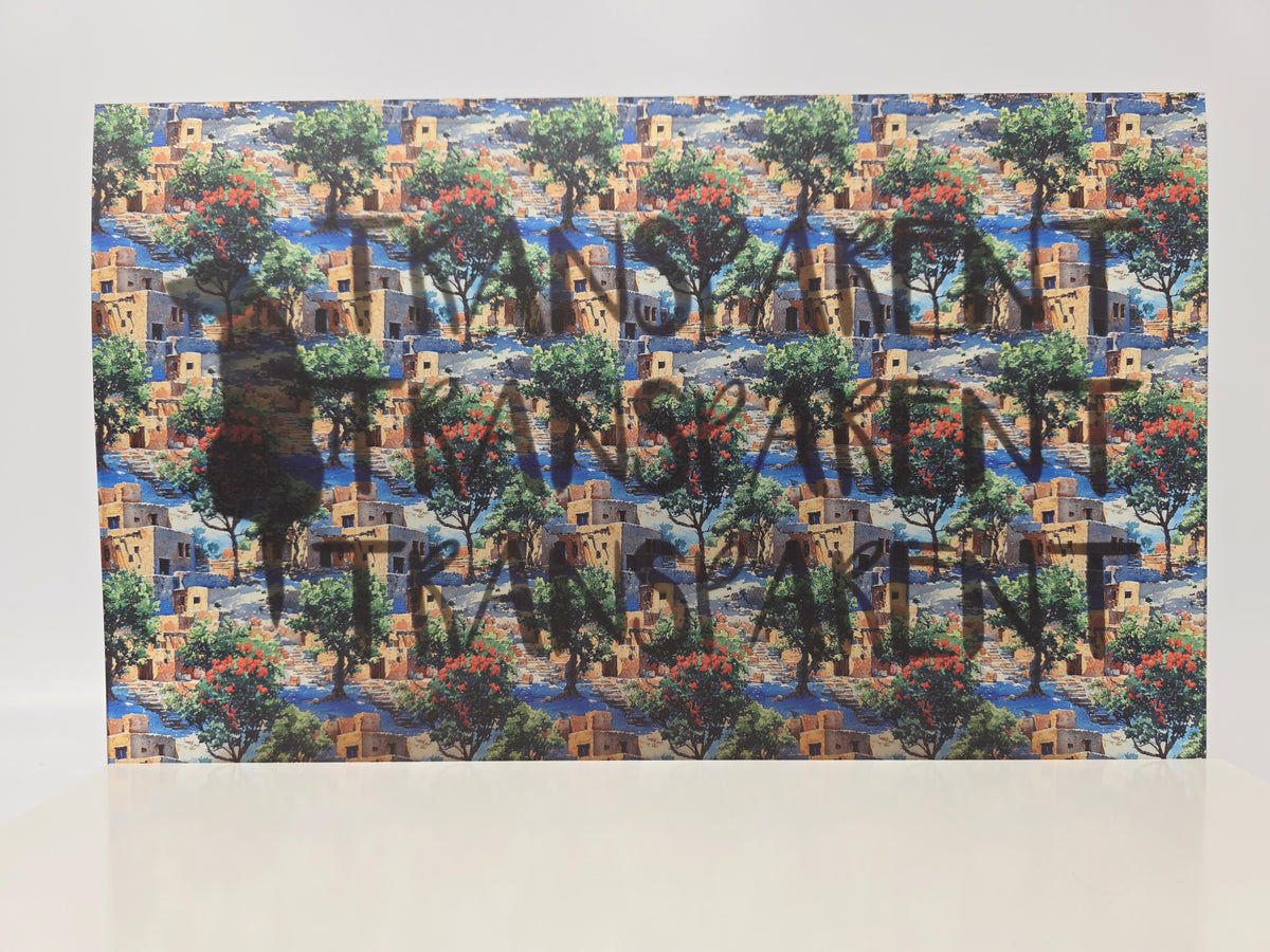 PatternPly® Transparent Pueblo Trees sheet showing the pattern