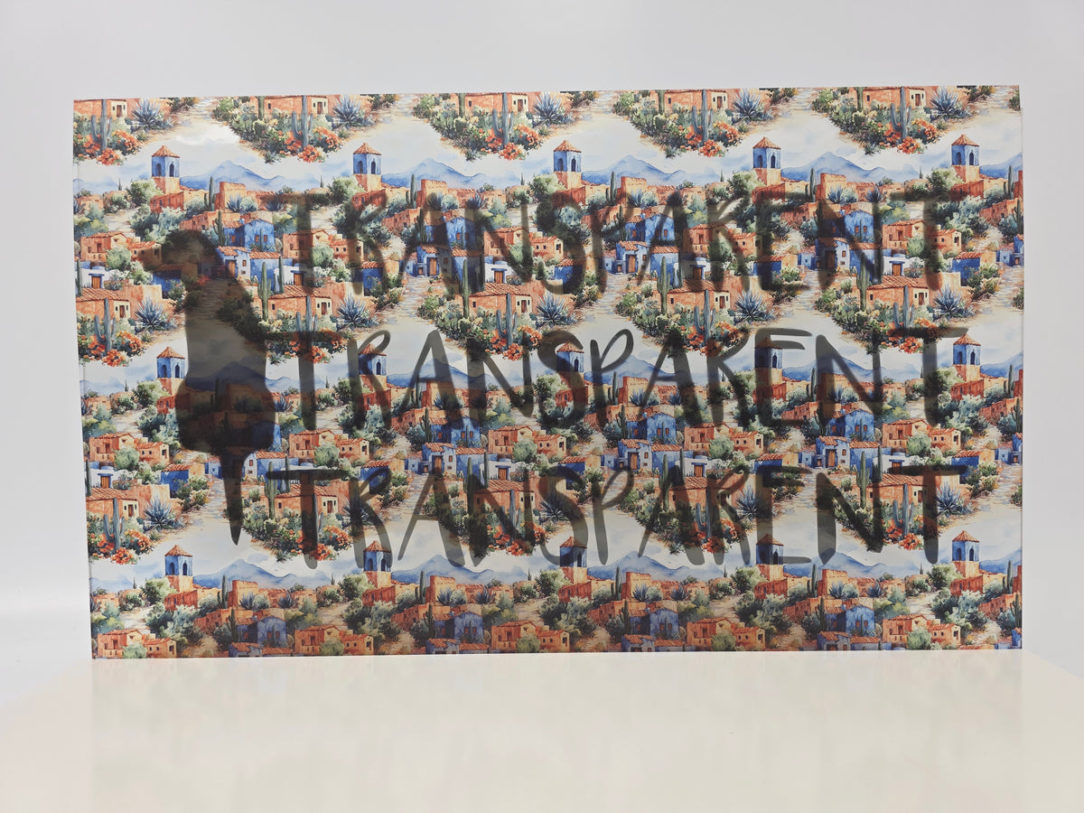 PatternPly® Transparent Pueblo Village sheet showing the pattern