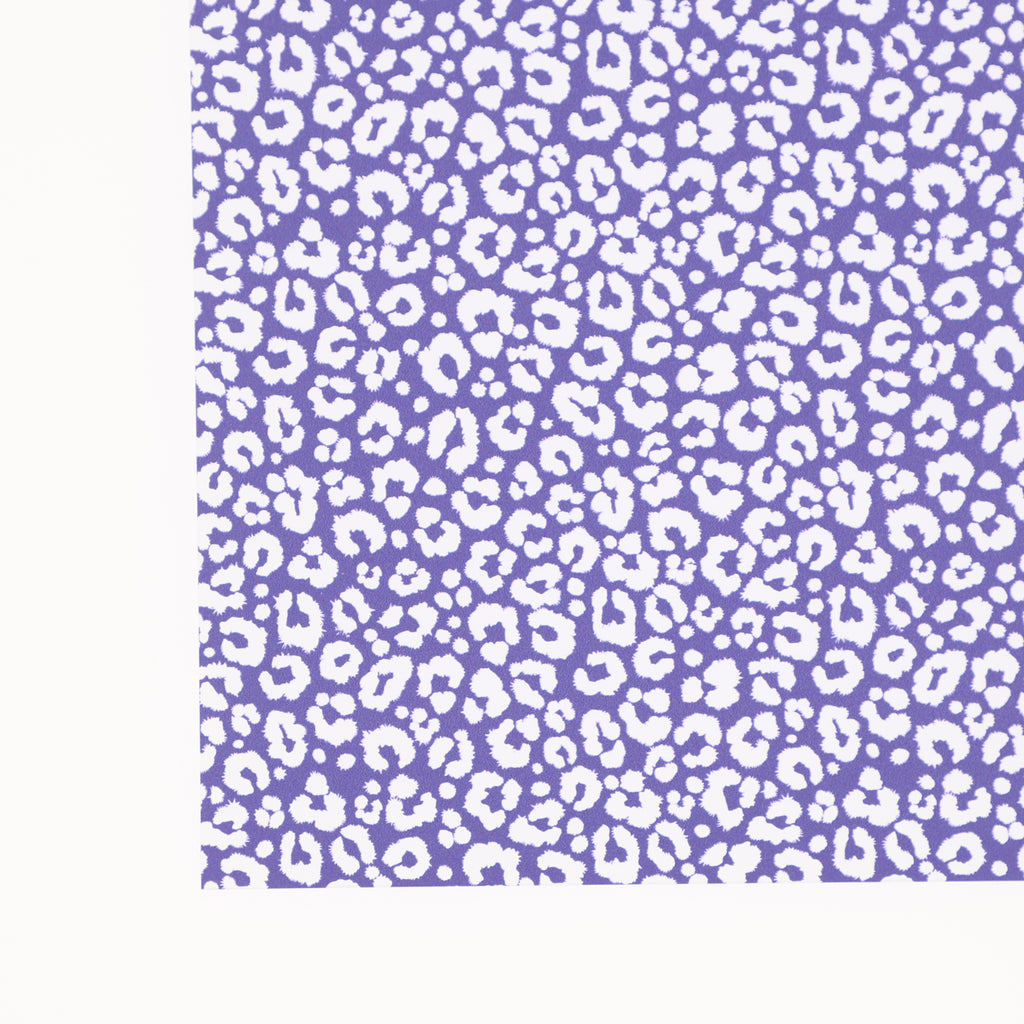 PatternPly® Scattered Leopard Purple sheet showing the pattern