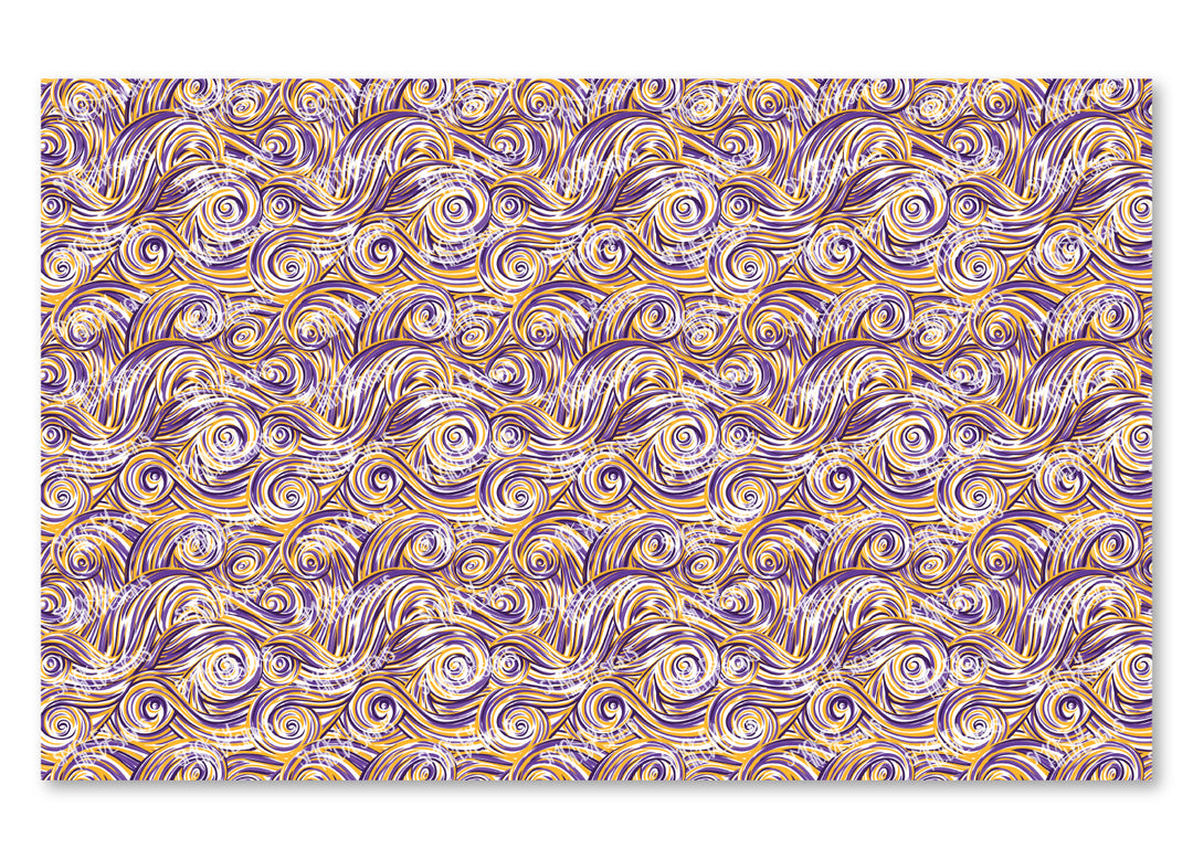 PatternPly® Scattered Purple and Gold Swirls